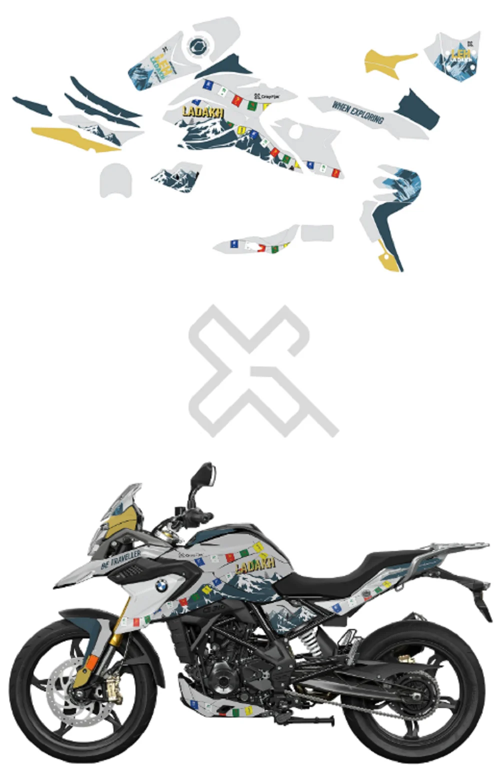  Ladakh Edition Full Body Sticker Compatible with G310 GS | Made In Premium Gloss With FPF(Fade Protection Film), Water Proof, Precut Sticker, Pack Of 1 Compatible with Both Side